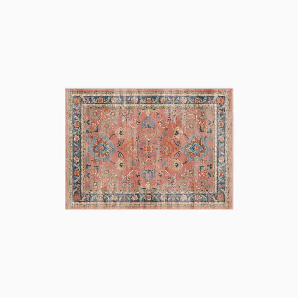 Calabria Coral Multicolor Rug in the 3 ft by 5 ft size