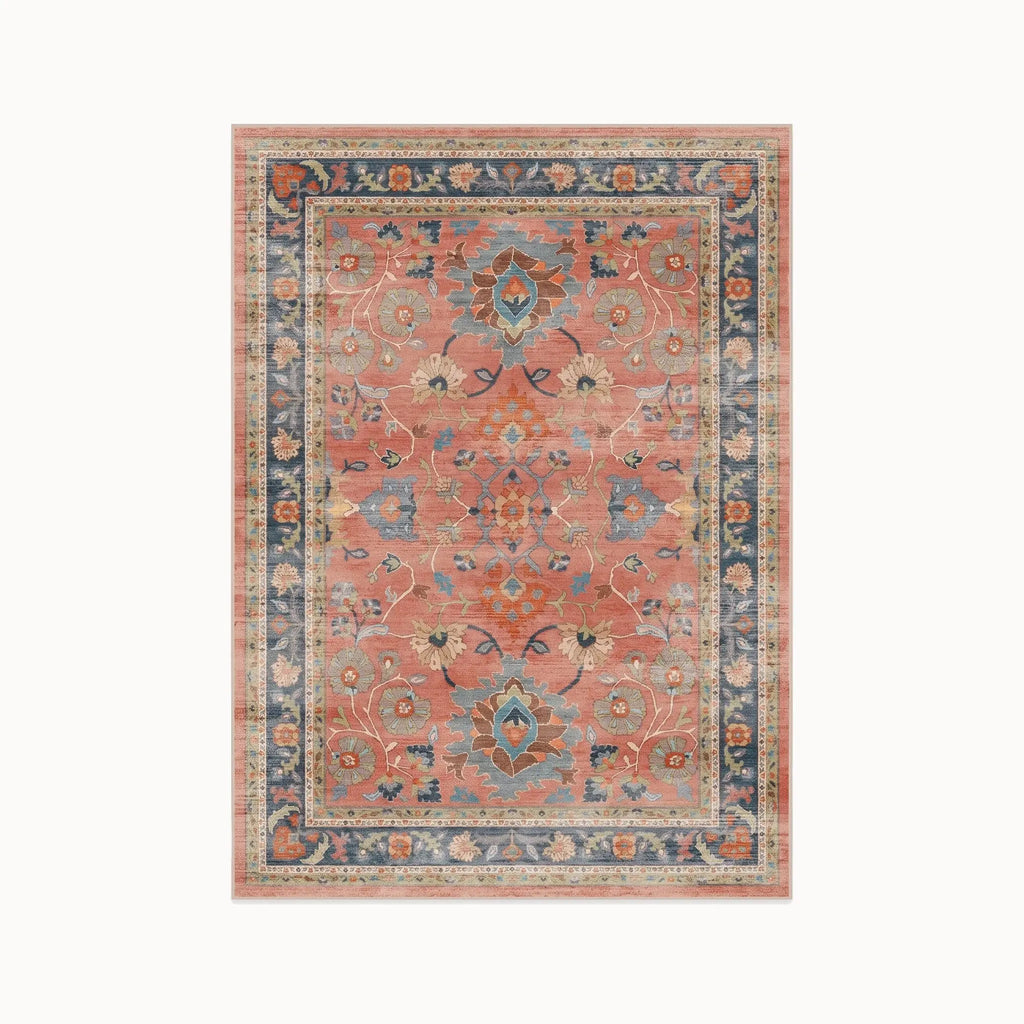 Calabria Coral Multicolor Rug in the 5 ft by 7 ft size