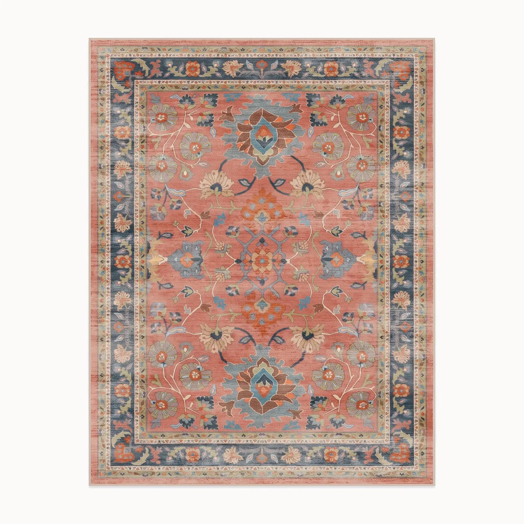Calabria Coral Multicolor Rug in the 8 ft by 10 ft size