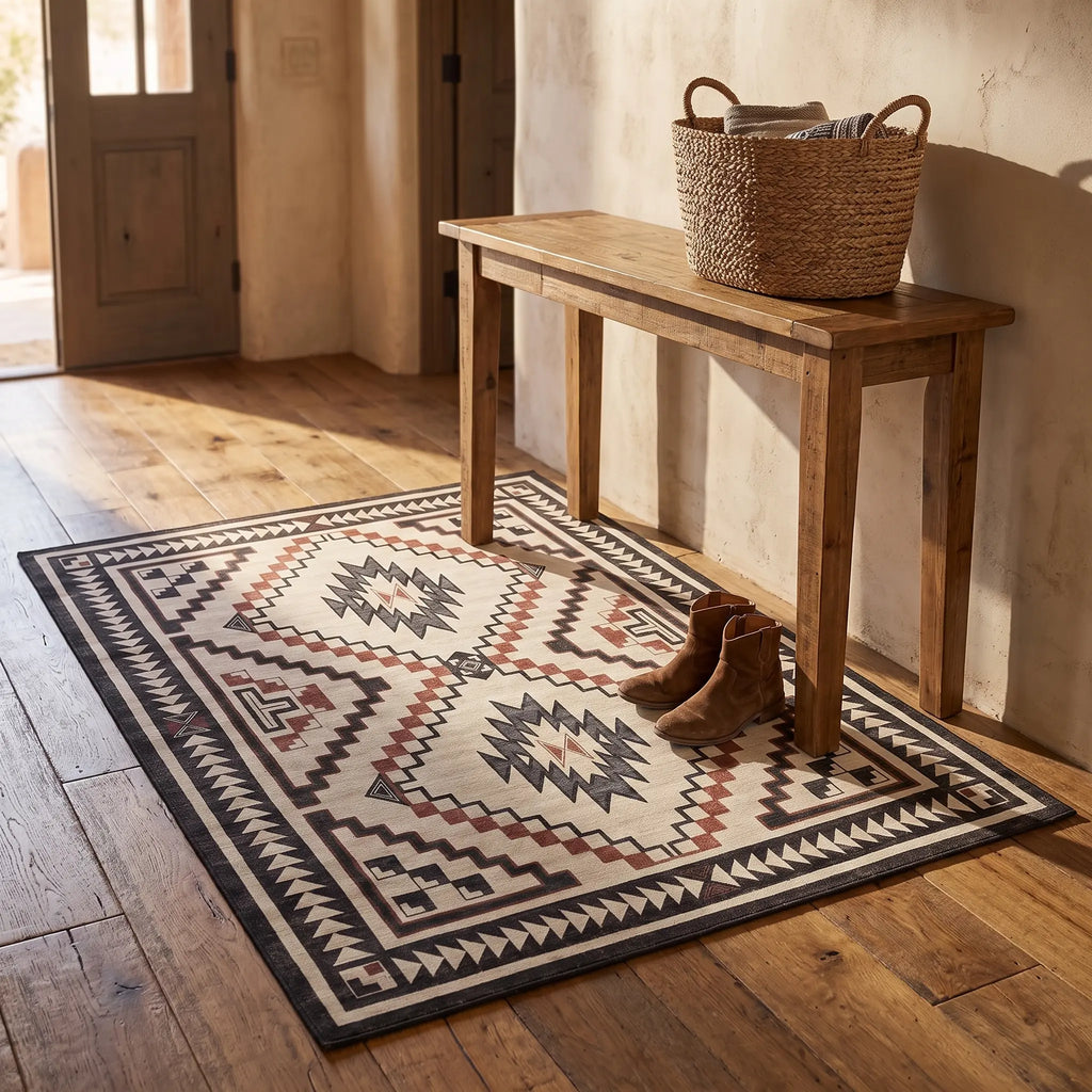 Desert Sumac Rug in an entryway