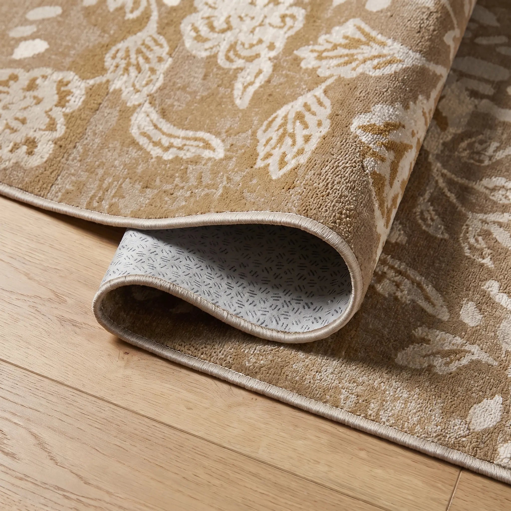 Fawn Natural Rug folded corner detail
