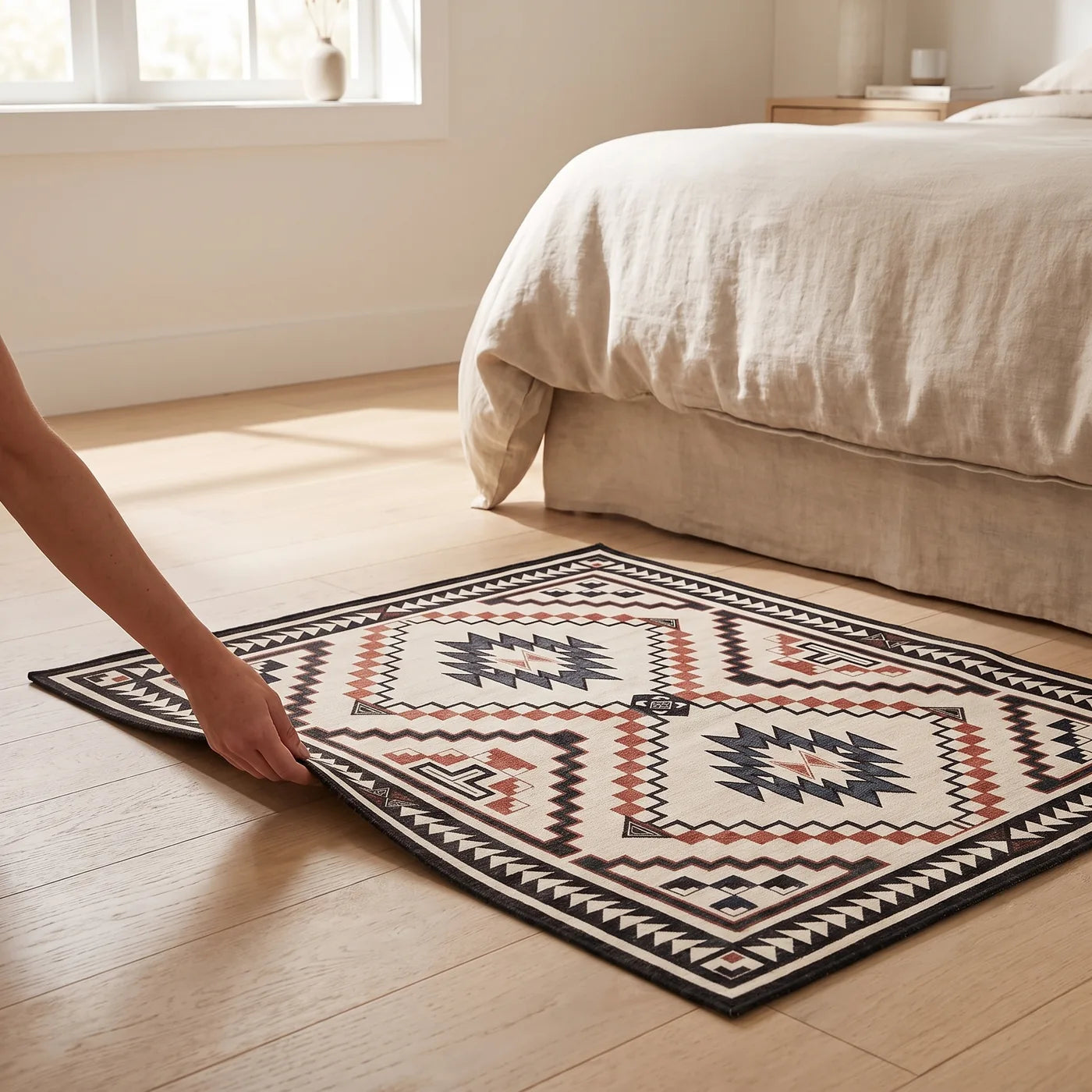 Desert Sumac Southwestern Rug shown in a home