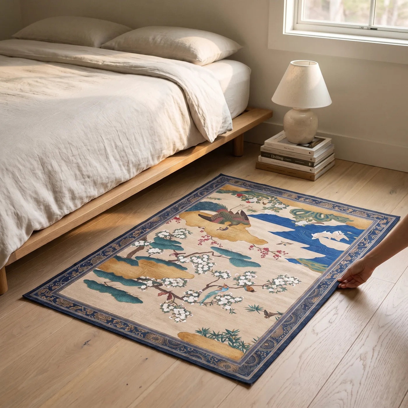 Kano Garden Blossom Rug shown in a home