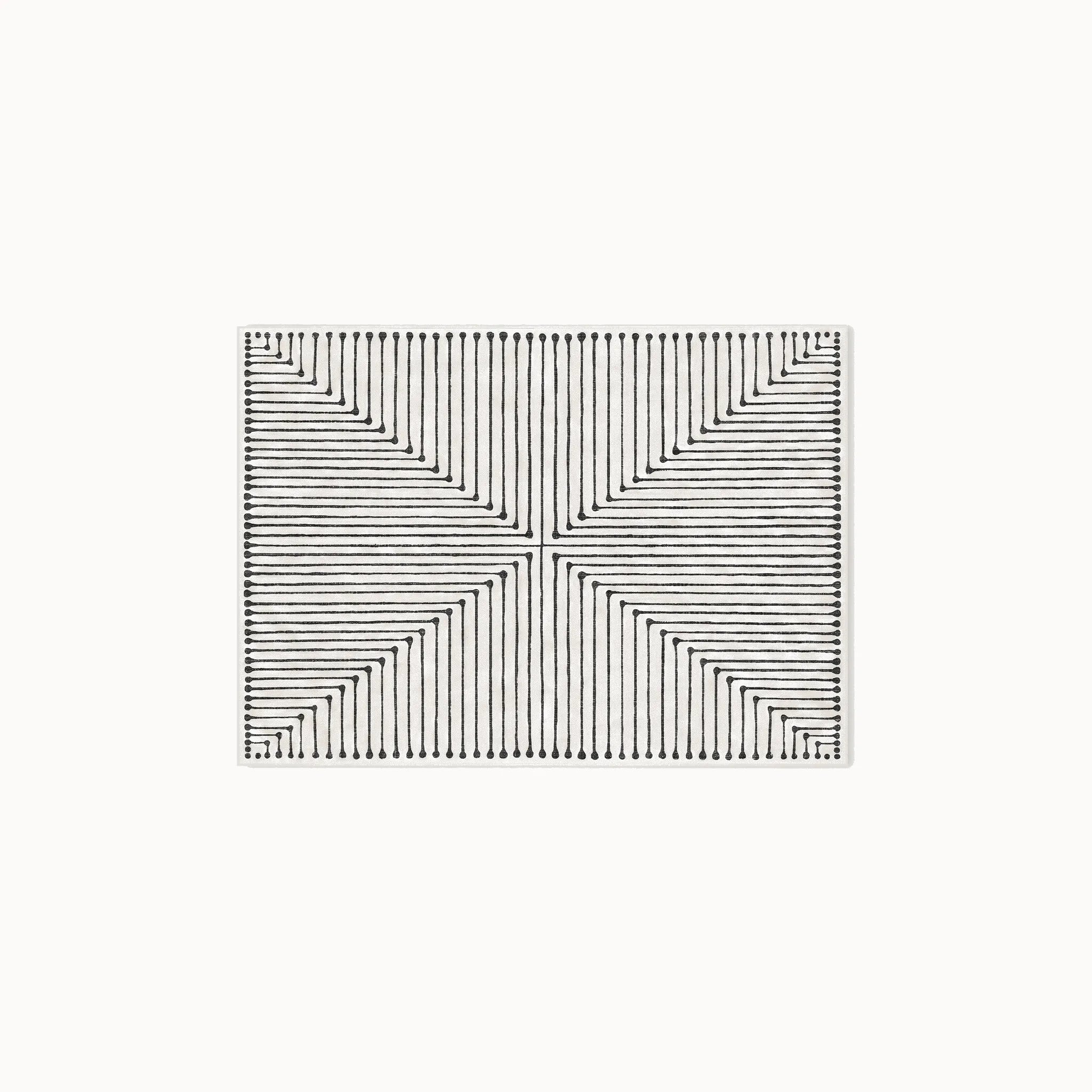 Inkdrop Black and Ivory Rug 3x5