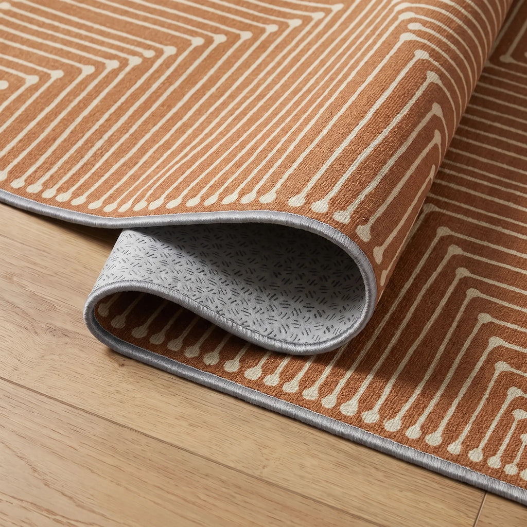Inkdrop Copper Rug folded corner detail