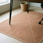 Inkdrop Copper Rug in a home office
