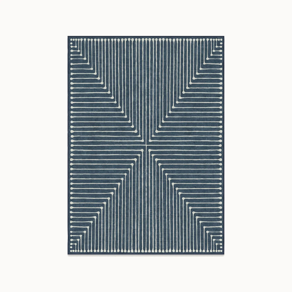 Inkdrop Lapis Blue Rug 5x7