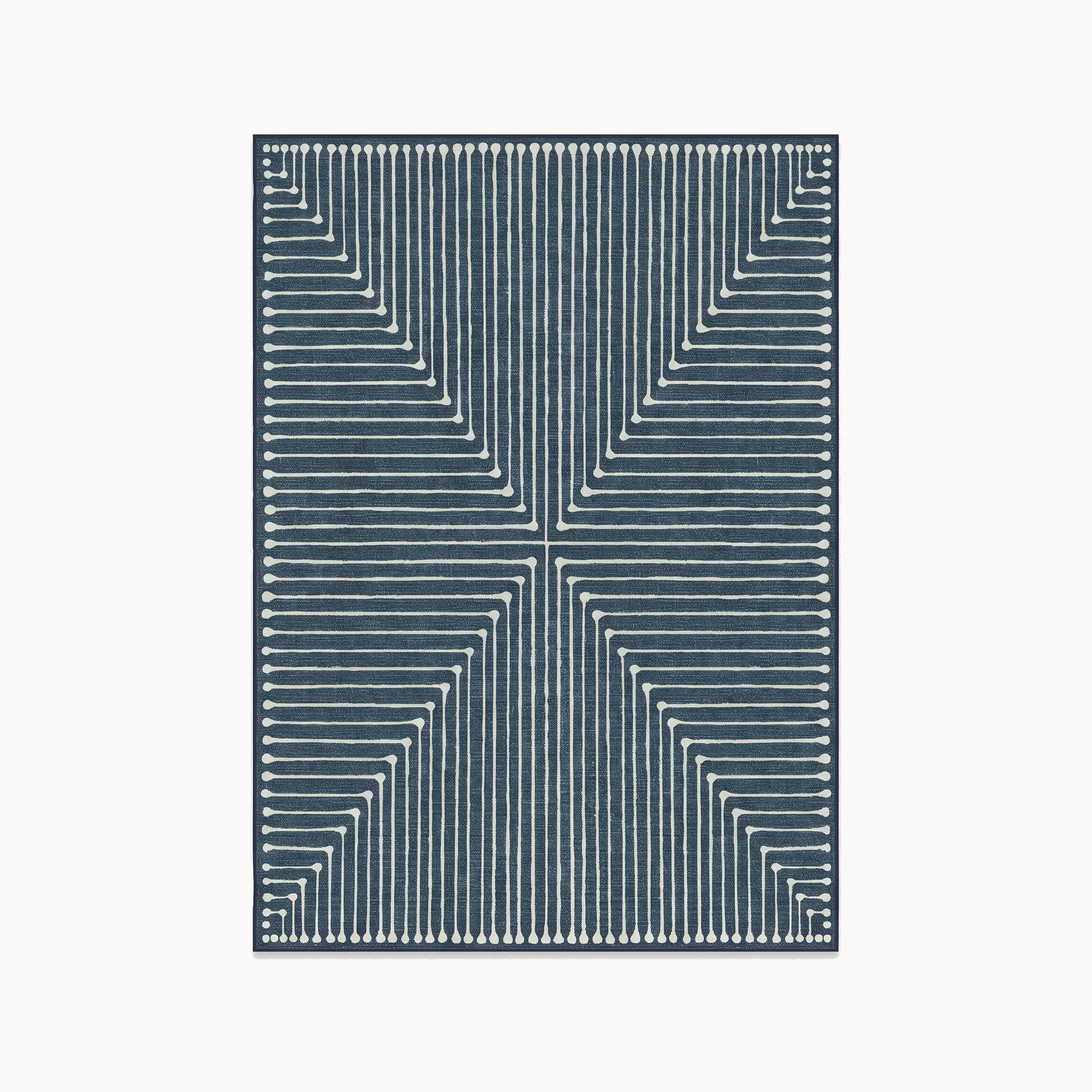 Inkdrop Lapis Blue Rug 5x7