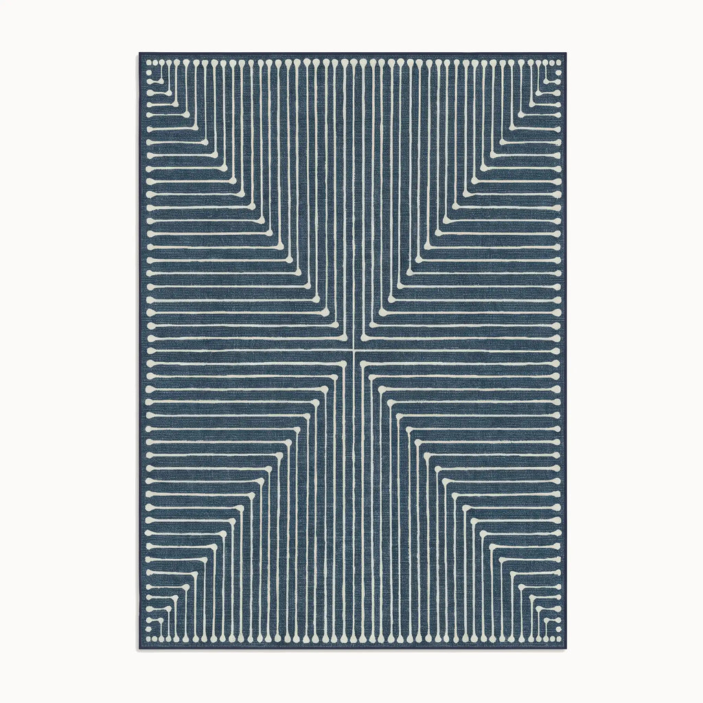 Inkdrop Lapis Blue Rug 8x10