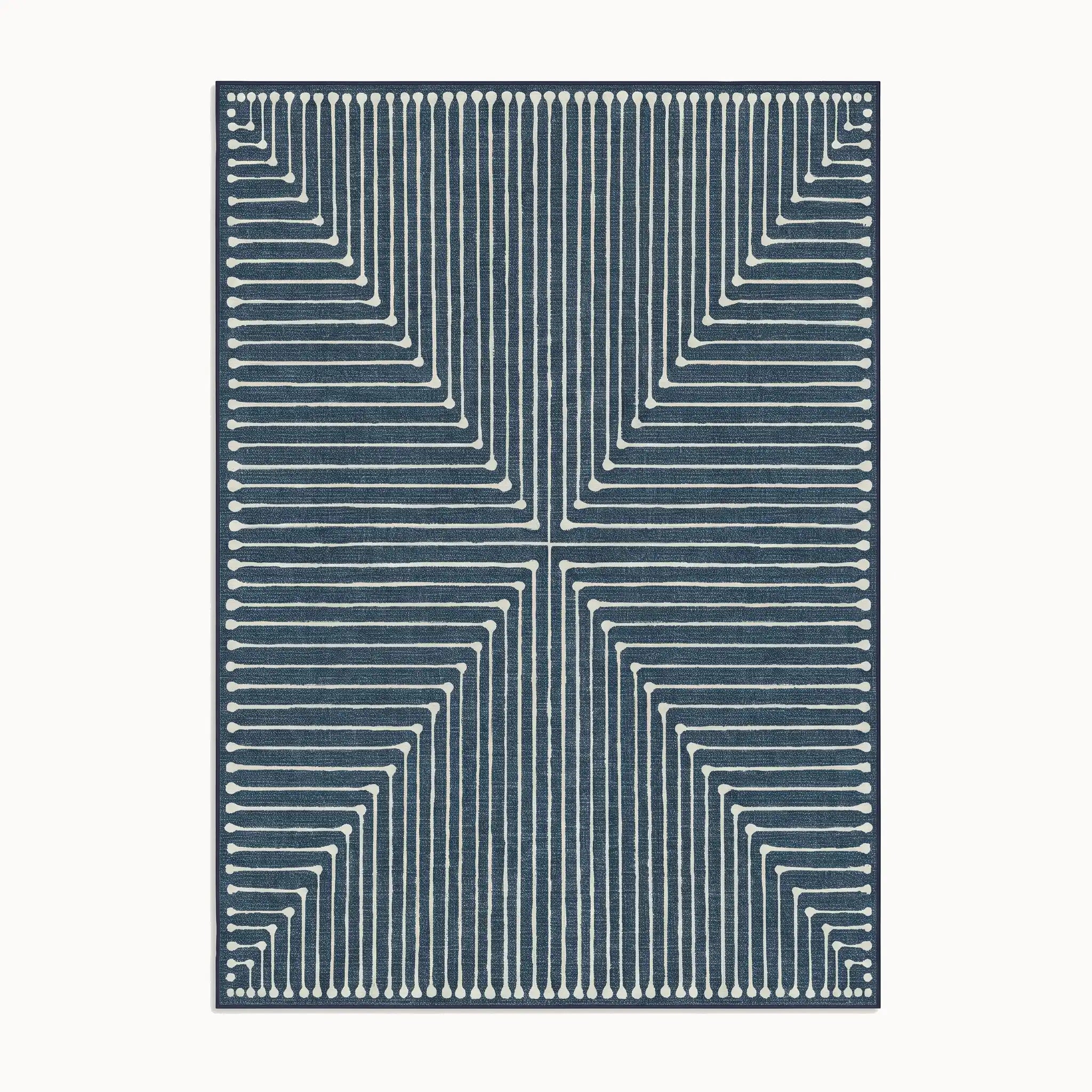 Inkdrop Lapis Blue Rug 8x10