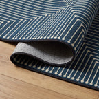 Inkdrop Lapis Blue Rug folded corner detail