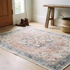 Kamran Coral Rug in an entryway
