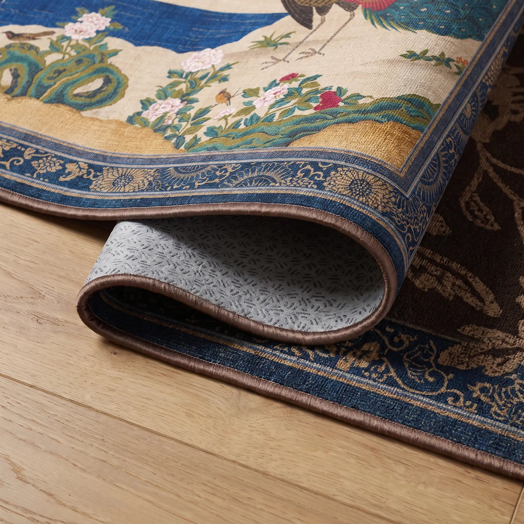 Kano Garden Multicolor Rug folded corner detail