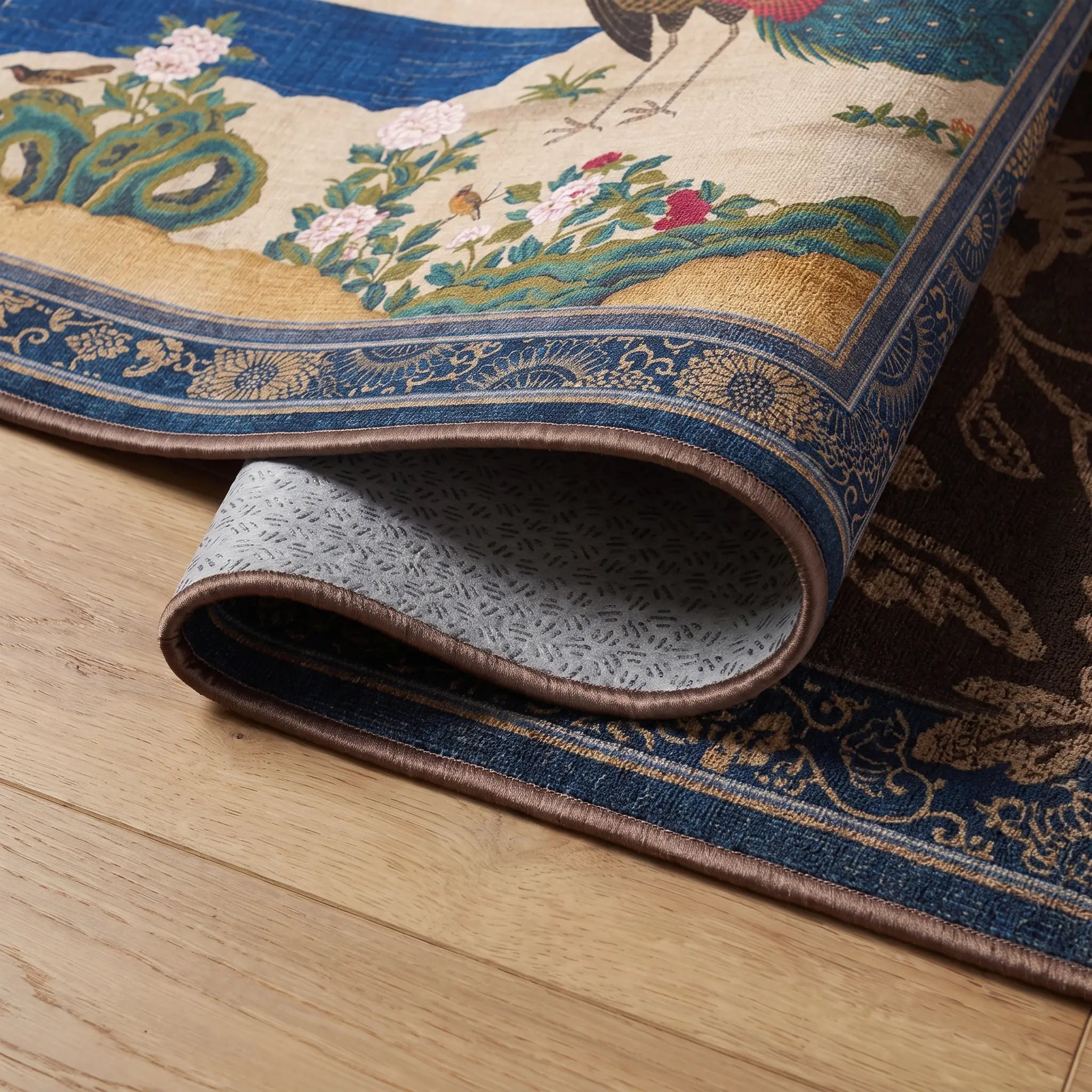 Kano Garden Multicolor Rug folded corner detail