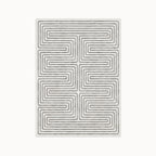 Labyrinth Black and Ivory Rug 5x7
