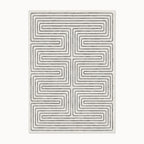 Labyrinth Black and Ivory Rug 8x10