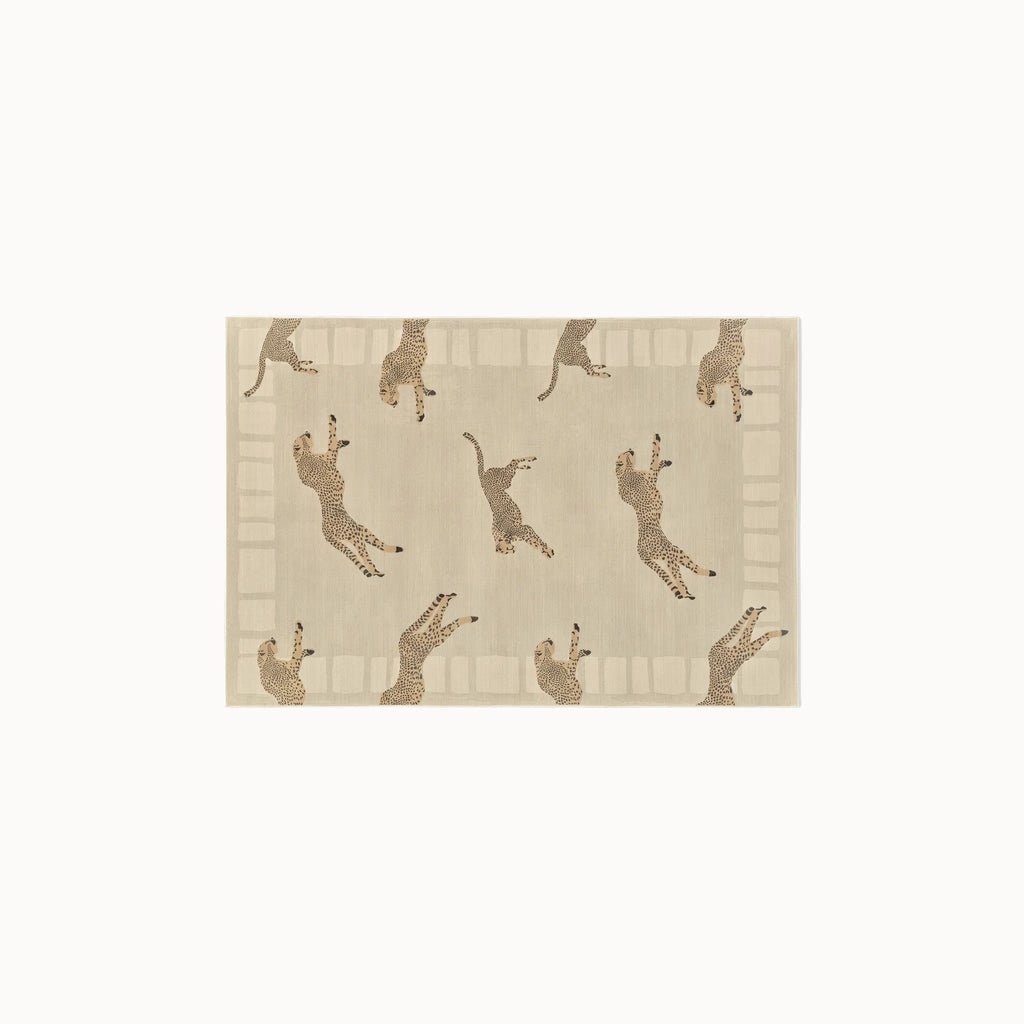 Leaping Cheetah Sand Rug 3x5