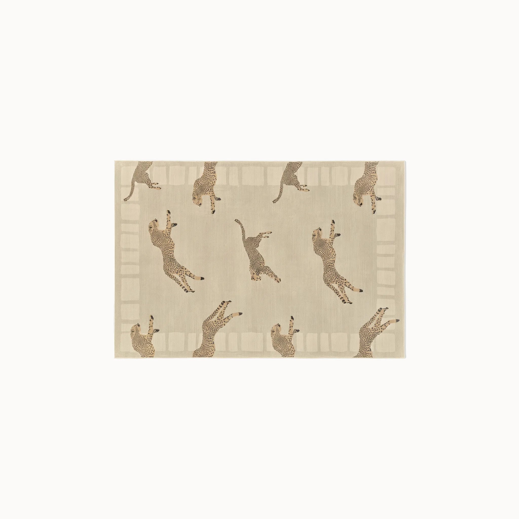 Leaping Cheetah Sand Rug 3x5