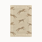 Leaping Cheetah Sand Rug 5x7