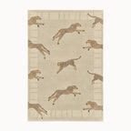 Leaping Cheetah Sand Rug 8x10