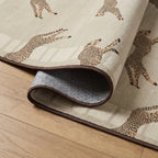 Leaping Cheetah Sand Rug folded corner detail