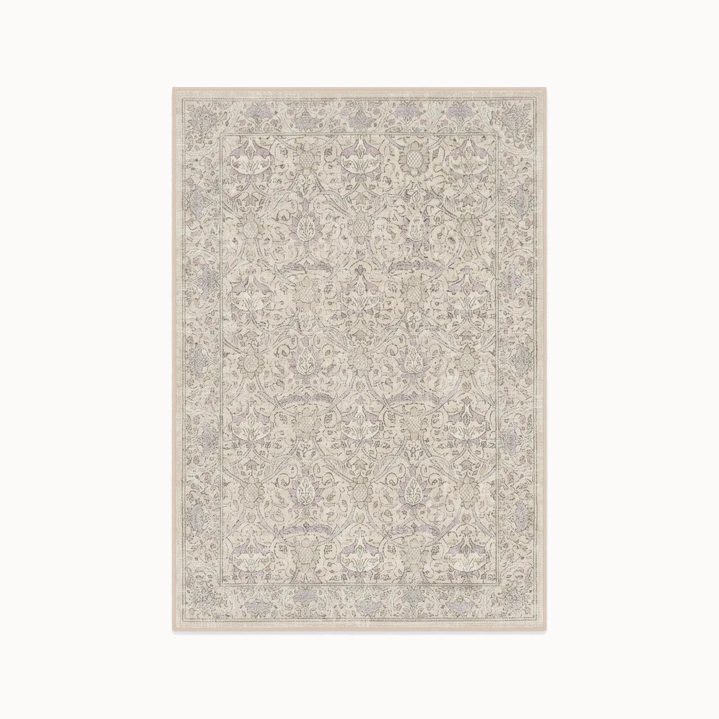 Montreal Beige and Lilac Rug in the 5 ft by 7 ft size