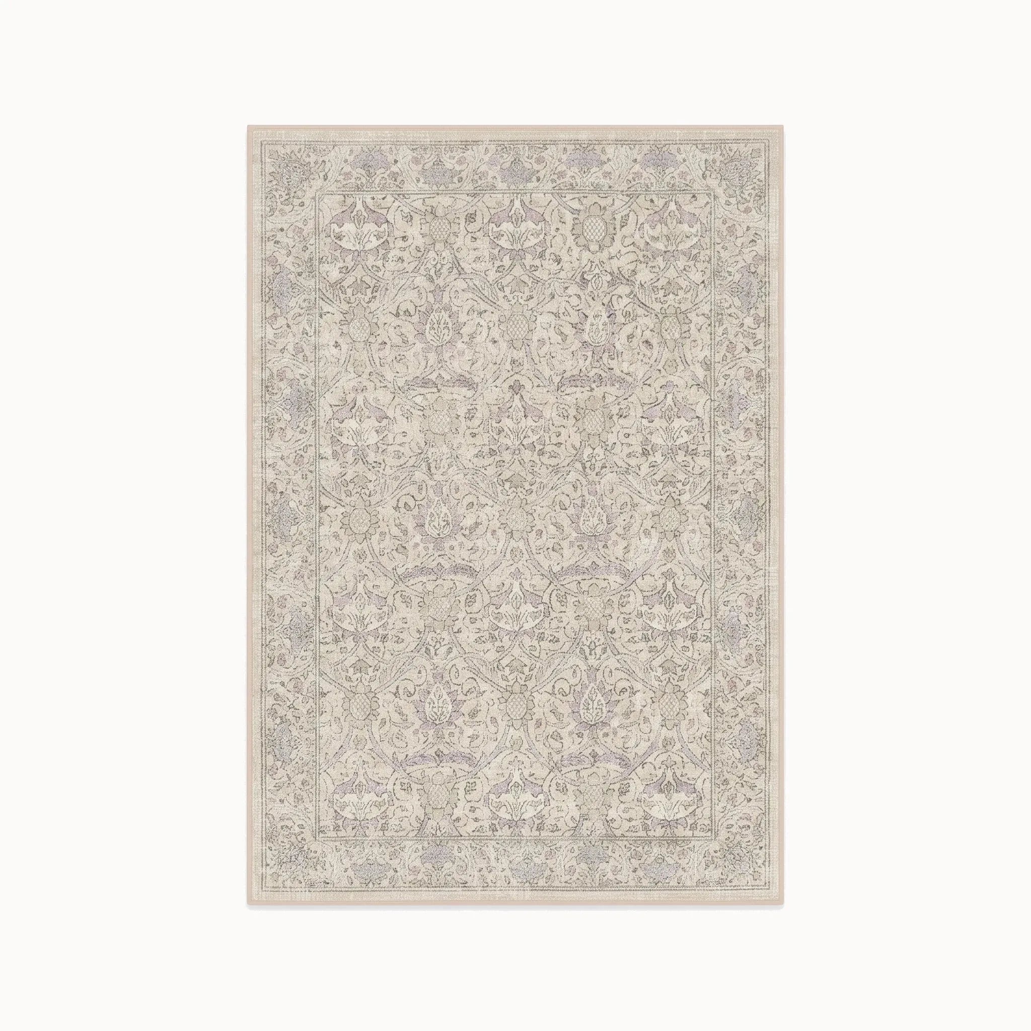 Montreal Beige and Lilac Rug in the 5 ft by 7 ft size