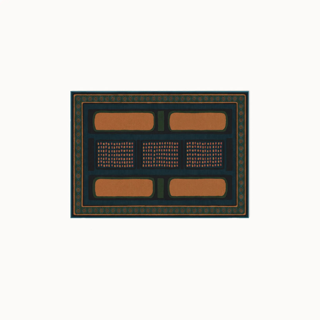 Nerissa Teal and Gold Rug 3x5