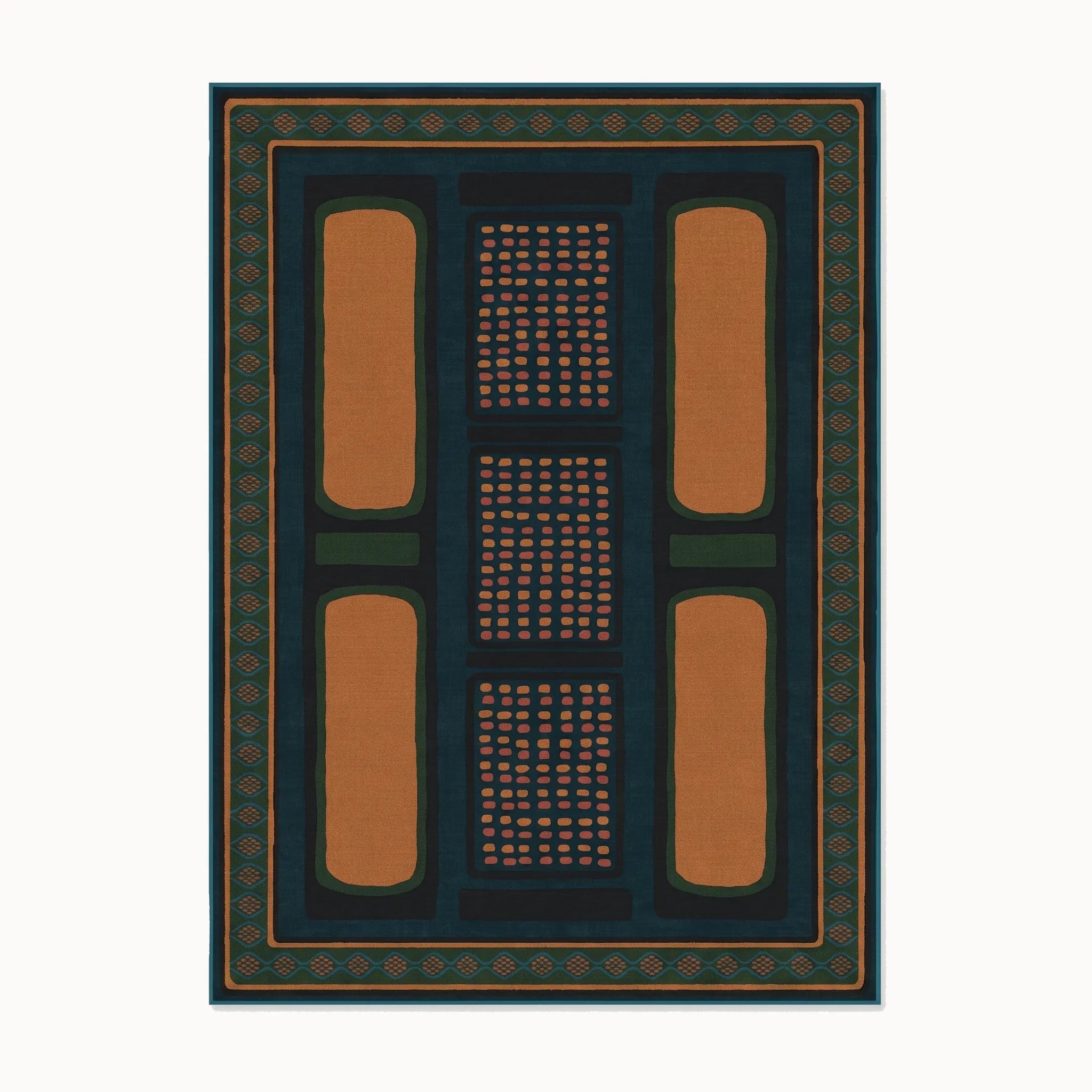 Nerissa Teal and Gold Rug 8x10