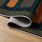 Nerissa Teal and Gold Rug folded corner detail