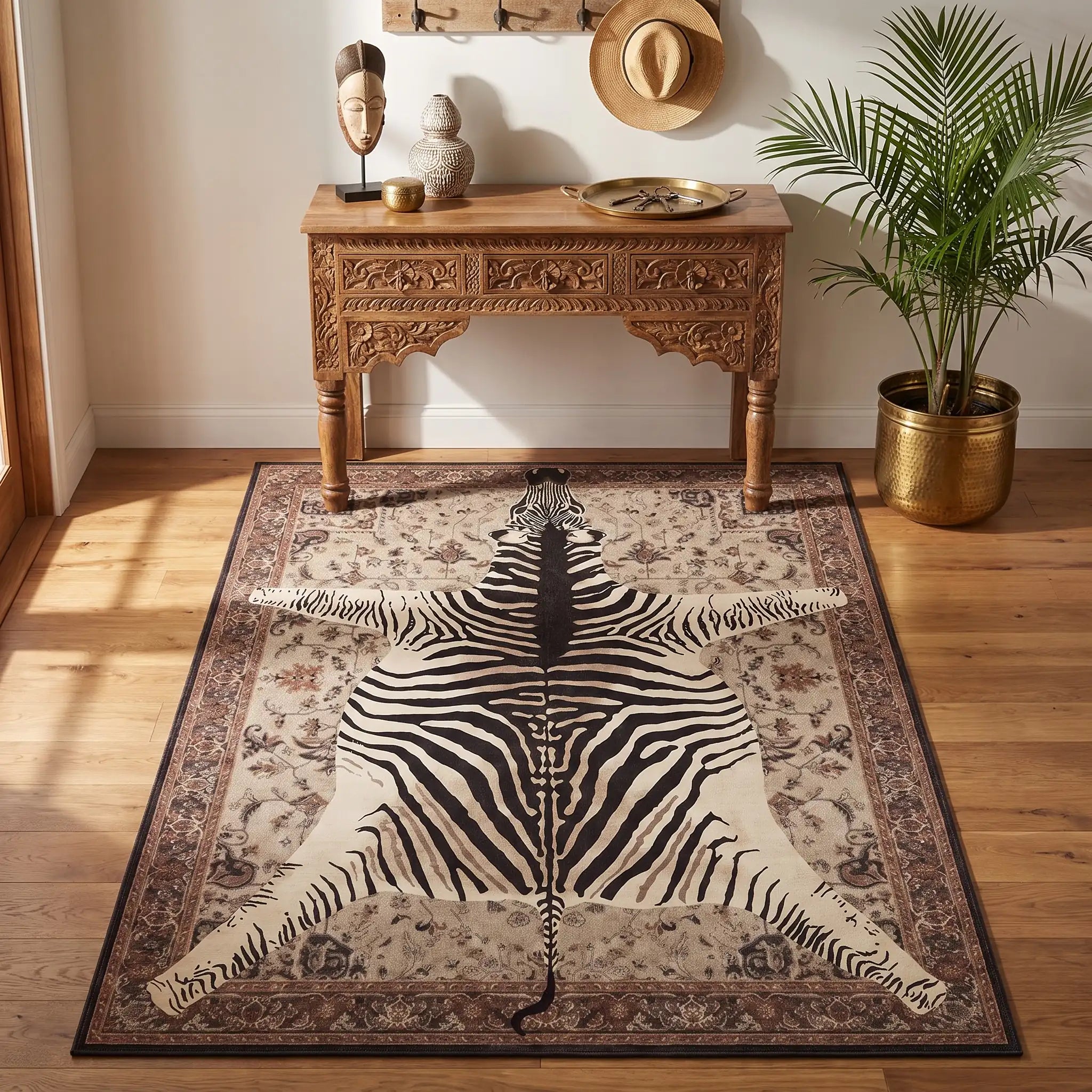 On Safari Hazel Rug in an entryway