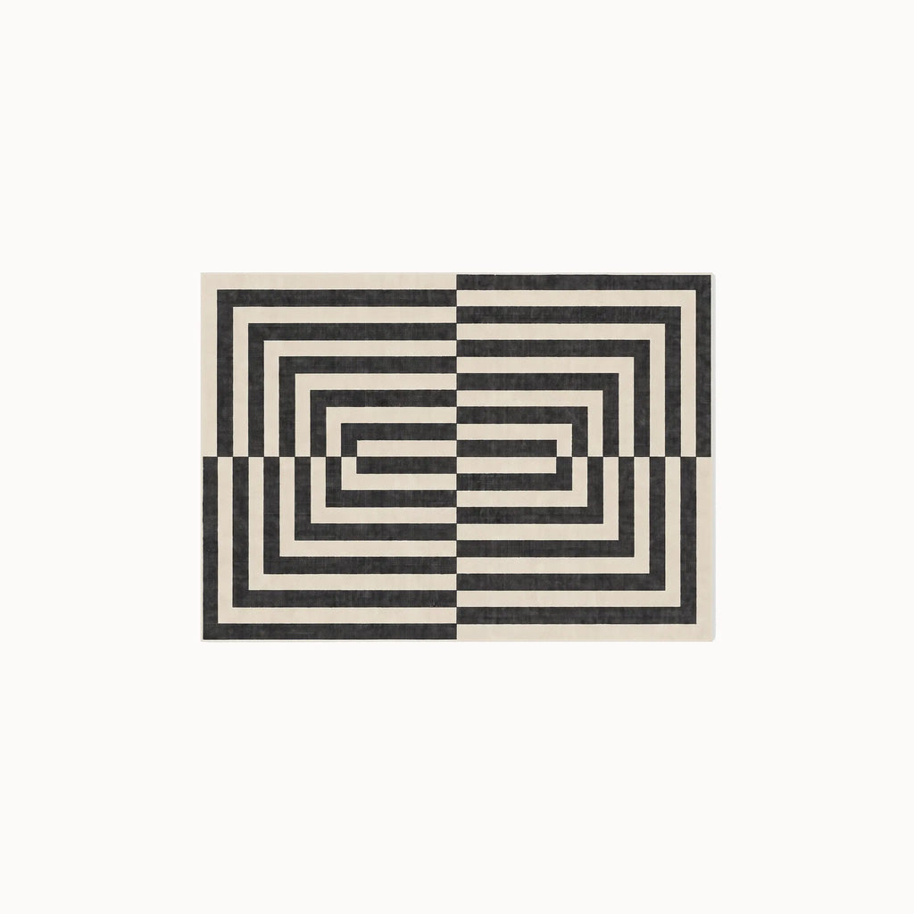 Op Art Charcoal Rug 3x5