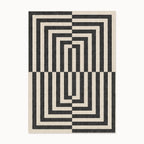 Op Art Charcoal Rug 8x10