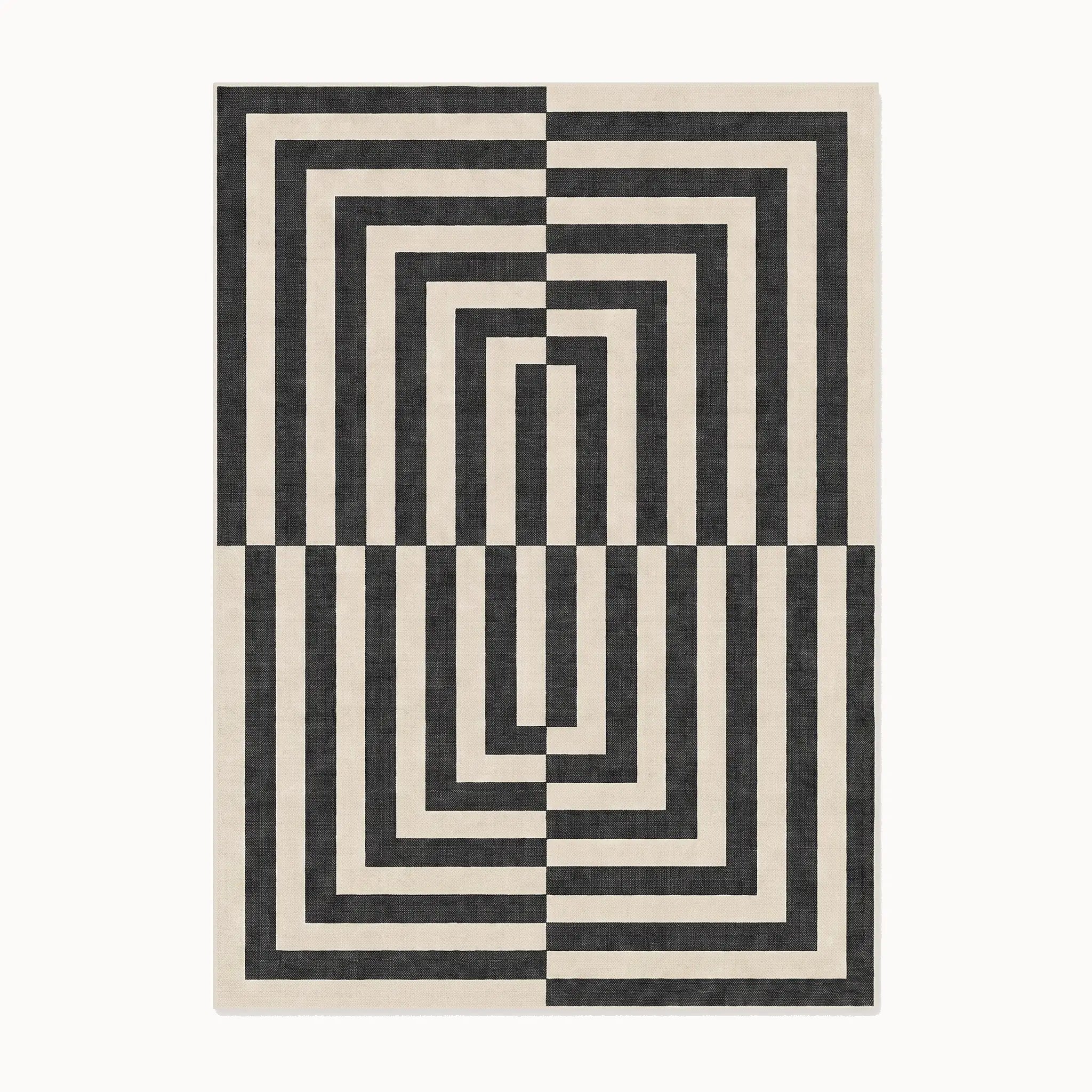 Op Art Charcoal Rug 8x10
