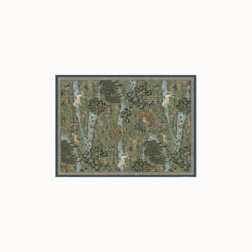 Owl and Willow Green Rug 3x5