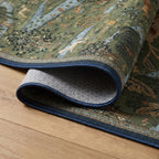 Owl and Willow Green Rug folded corner detail
