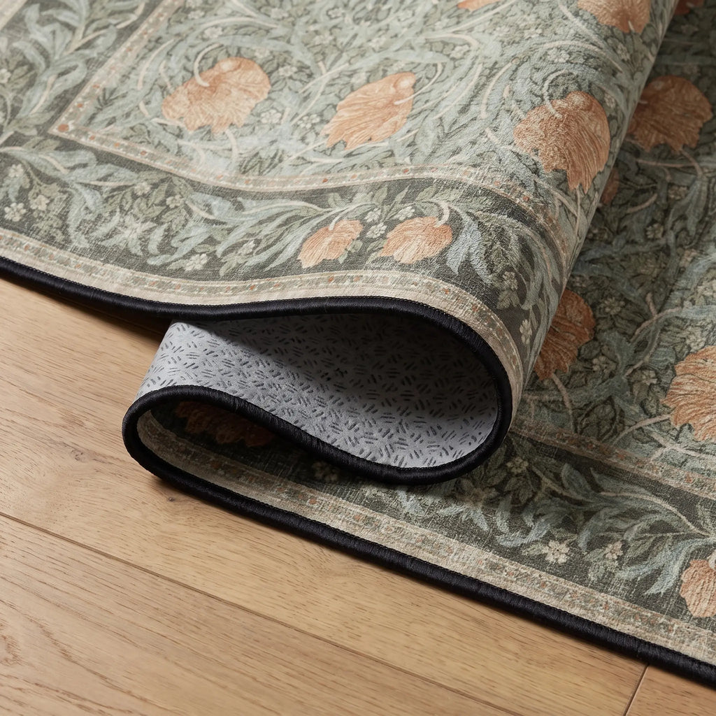 Pimpernel Jade Rug folded corner detail