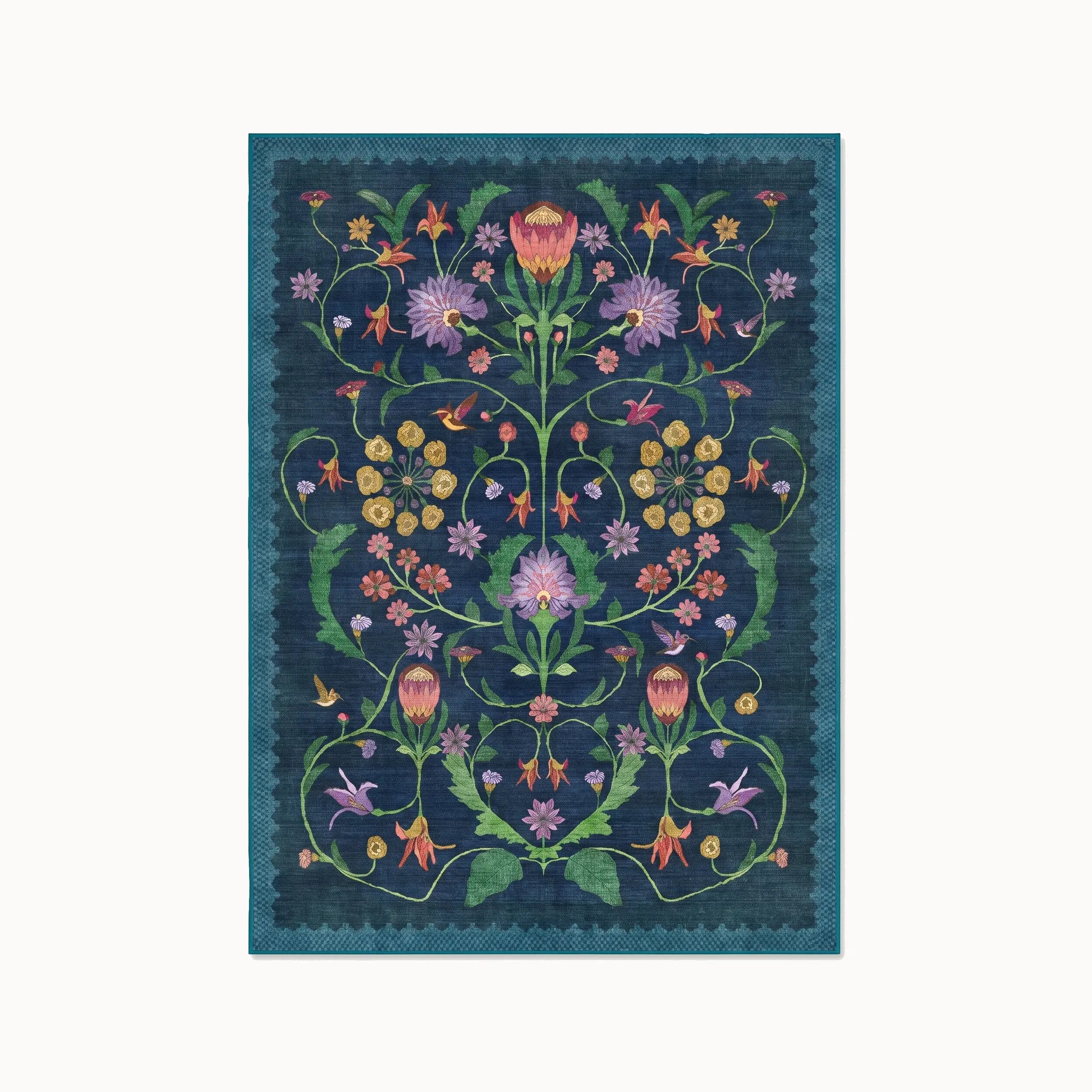 Protea Blue Rug 5x7