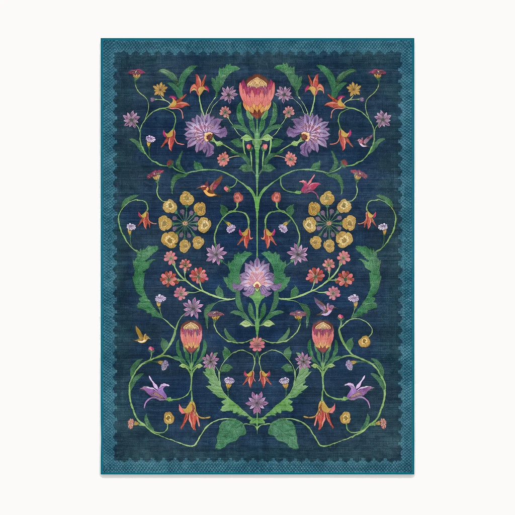 Protea Blue Rug 8x10