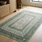 Provence Sage Rug in a kitchen