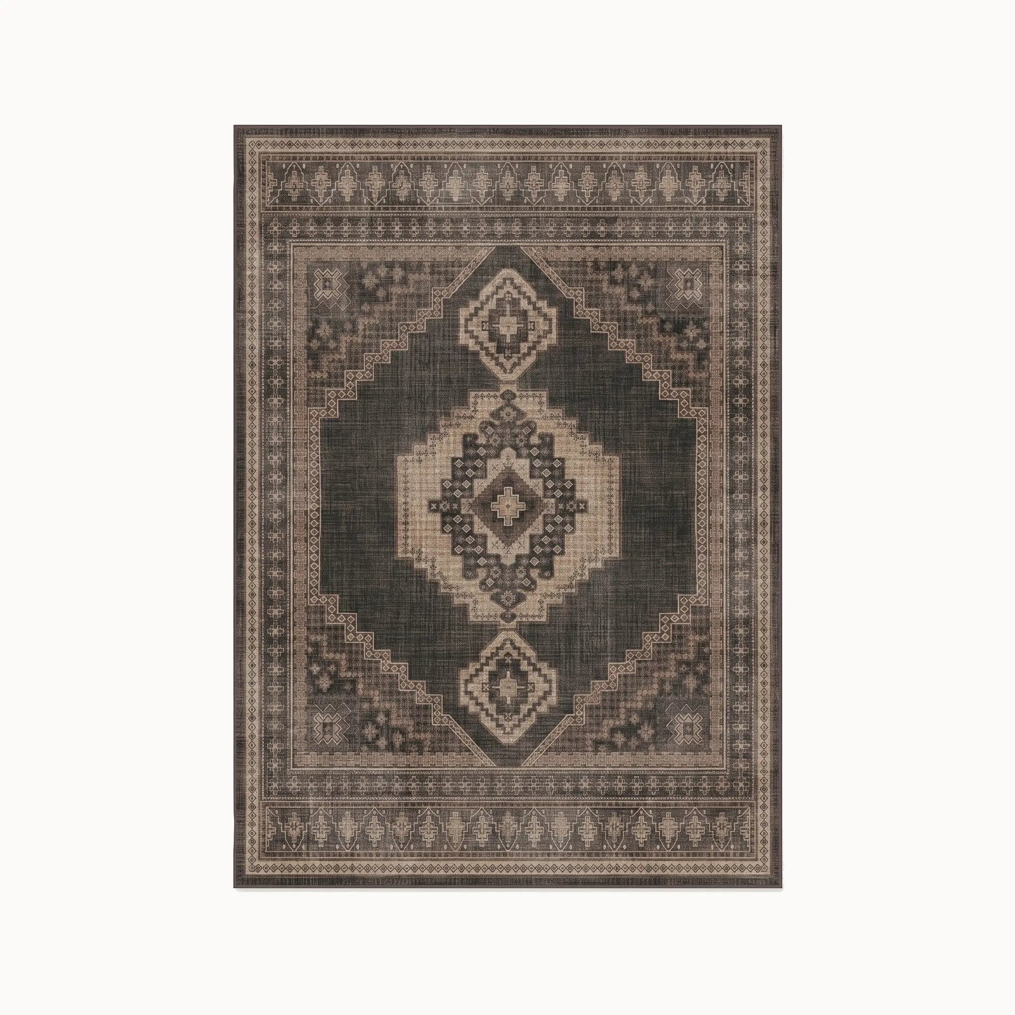 Rayne Charcoal and Tan Rug 5x7