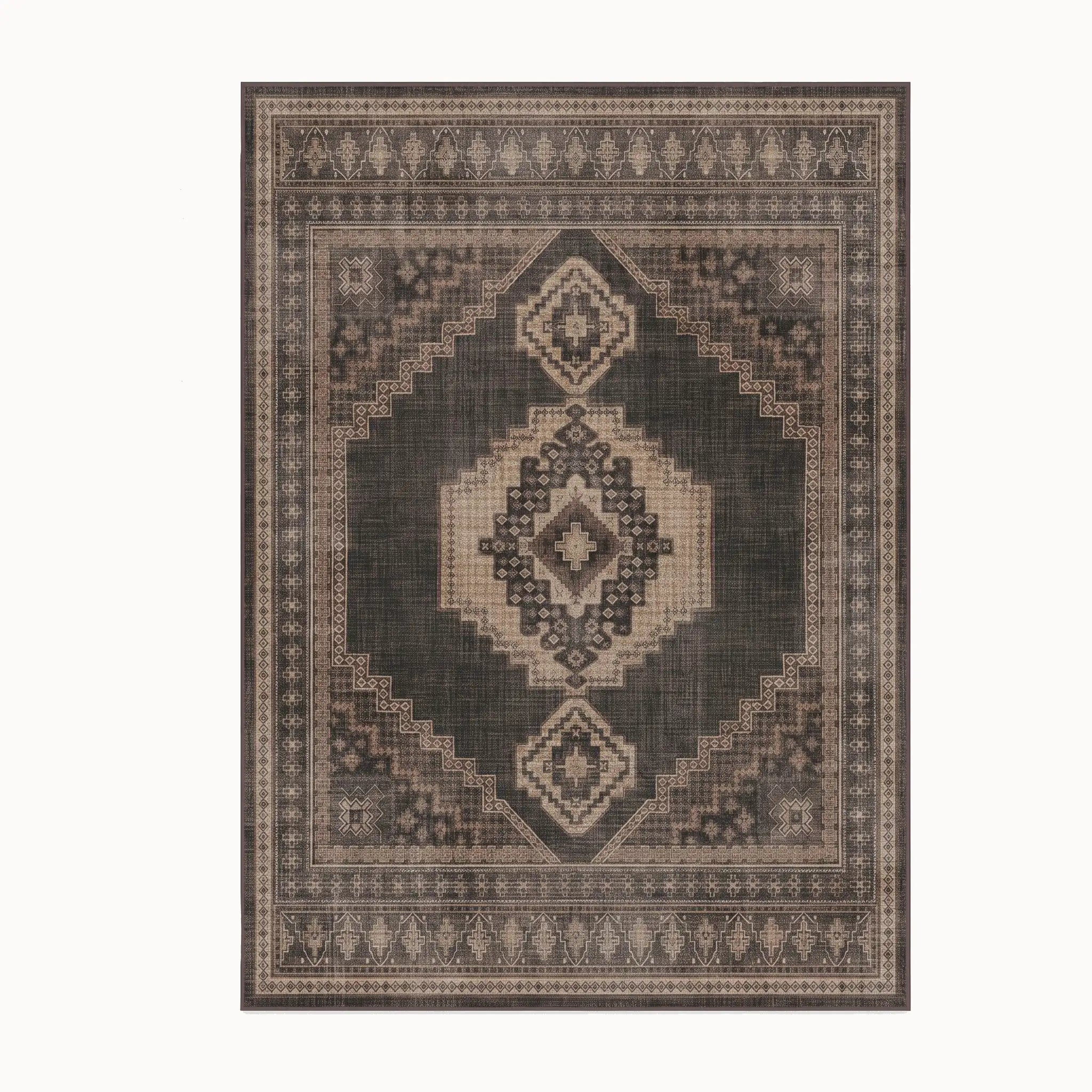 Rayne Charcoal and Tan Rug 8x10