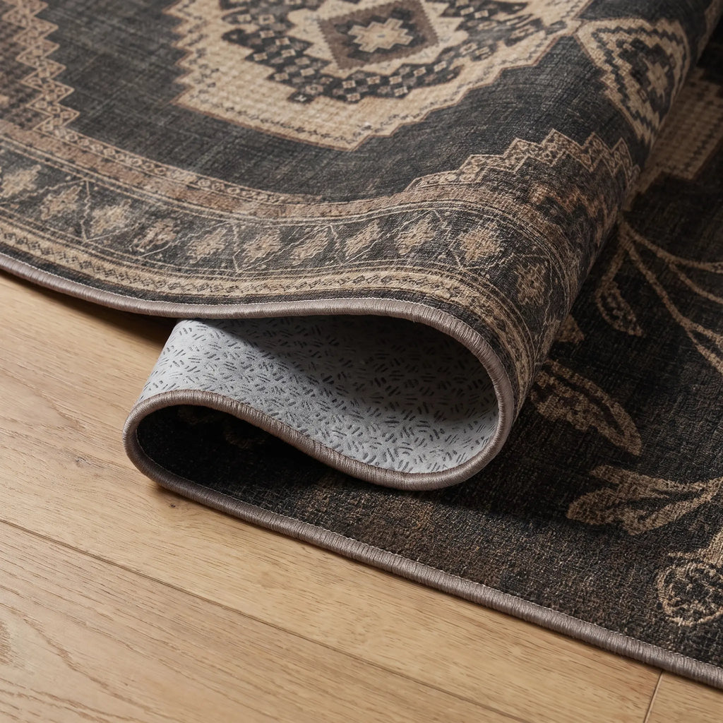 Rayne Charcoal and Tan Rug detail