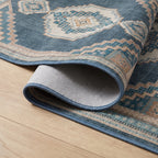 Rayne Soft Navy Rug folded corner detail