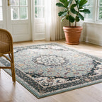 Sima Sage Rug in a sunroom