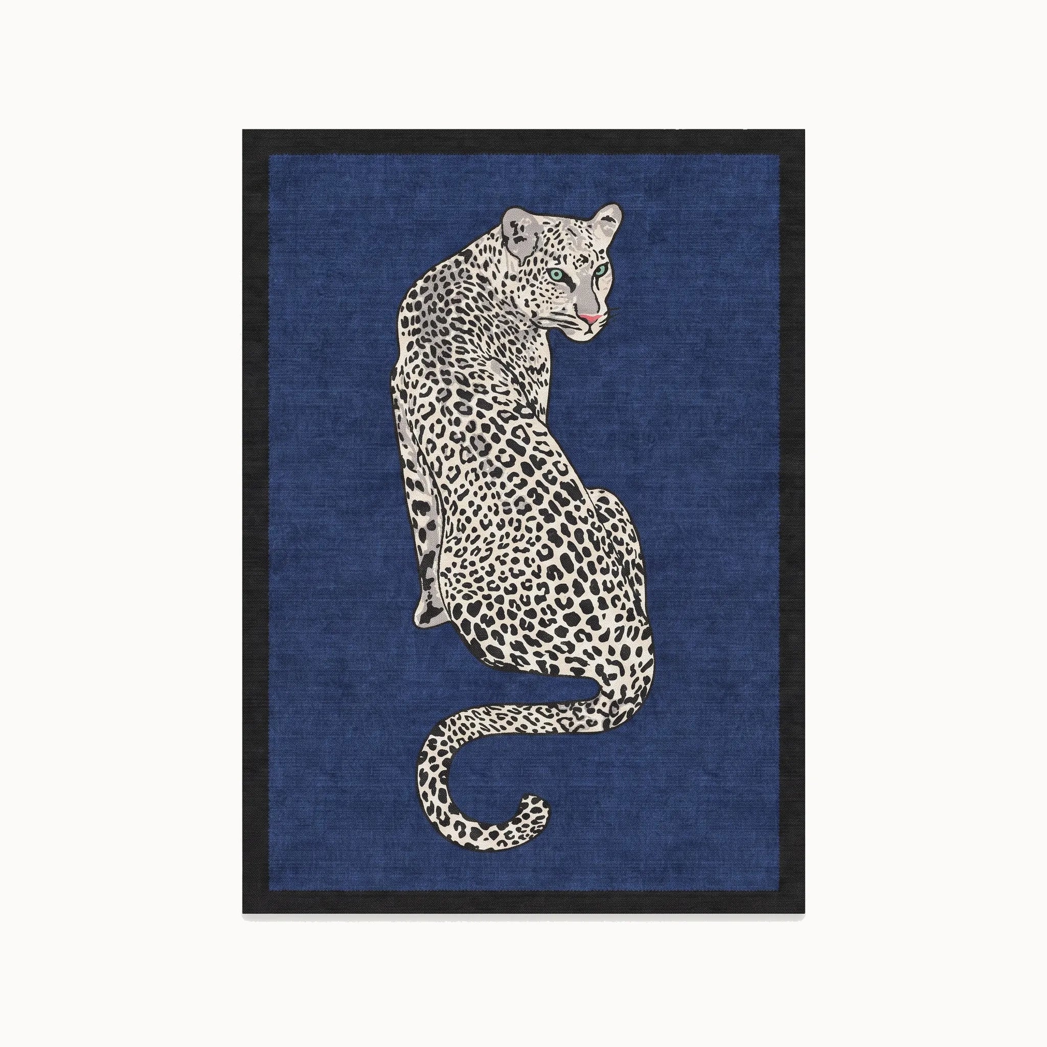 Snow Leopard Sapphire Rug 5x7