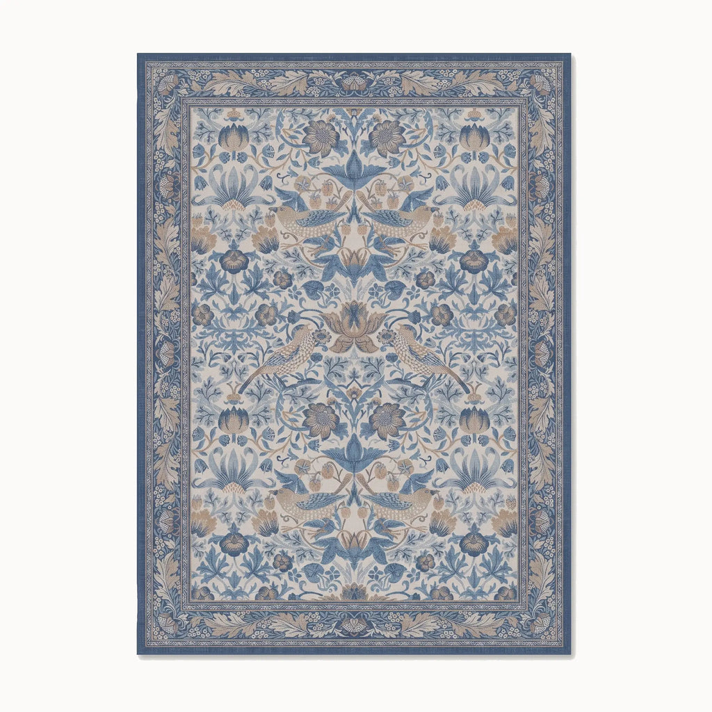 Strawberry Thief Indigo and Ivory Rug 8x10