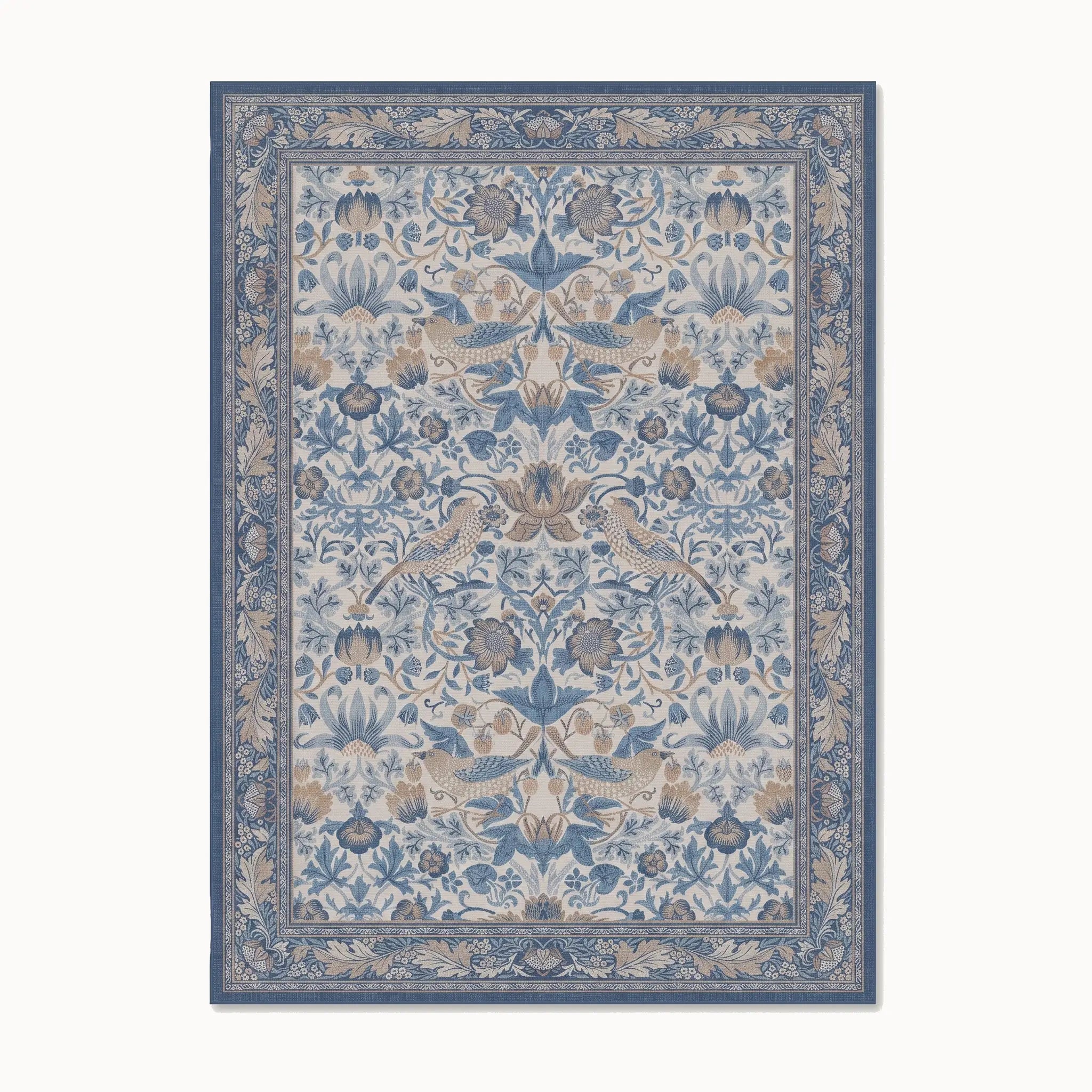 Strawberry Thief Indigo and Ivory Rug 8x10