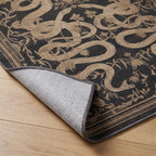 Sumaya Soft Black Rug folded corner detail