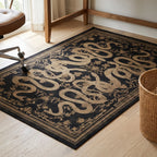 Sumaya Soft Black Rug in a home office